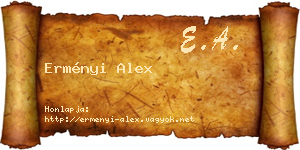 Erményi Alex névjegykártya